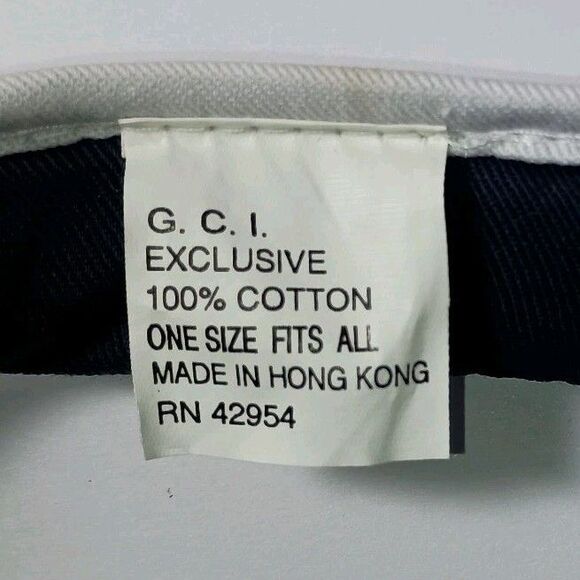 Vintage G.C.I. Exclusive Alaska White Clip On Visor Made n Hong Kong 100% Cotton - Picture 9 of 16